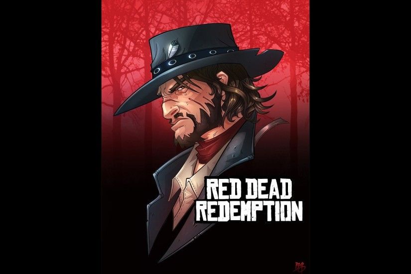 Video games western Red Dead Redemption Rockstar Games John Marston fan art  black background wallpaper | 1920x1080 | 334413 | WallpaperUP