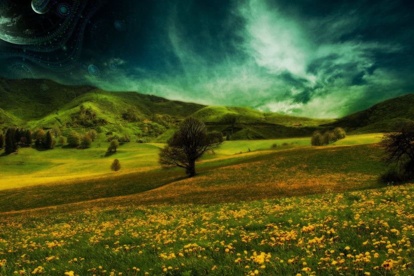 Planets Over Hills wallpaper Planets Over Hills wallpapers HD free - 279856
