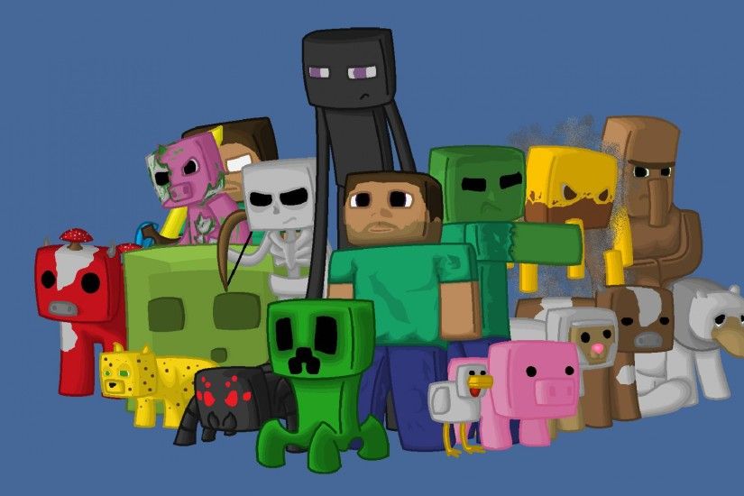 Preview wallpaper minecraft, characters, game, pixels, java 3840x2160