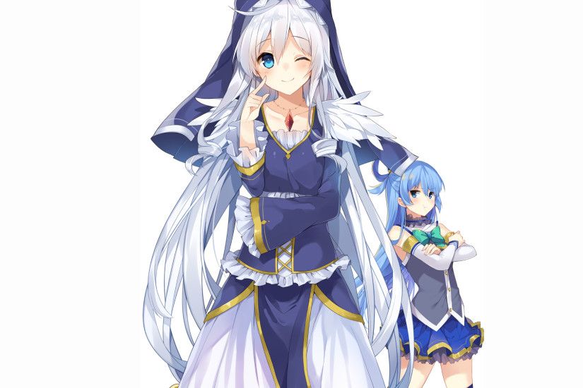 Eris, Aqua, Konosuba, Wink, Smiling, Kono Subarashii Sekai Ni Shukufuku Wo