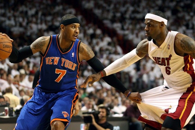 NBA New York Vs Heat Carmelo Anthony & LeBron James 1920x1080 HD NBA