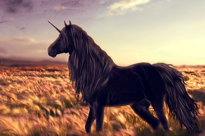 Preview wallpaper horse, unicorn, golf, art, grass, wind 2048x2048