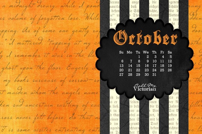 October 2013 Desktop Calendar Wallpaper | Call Me Victorian