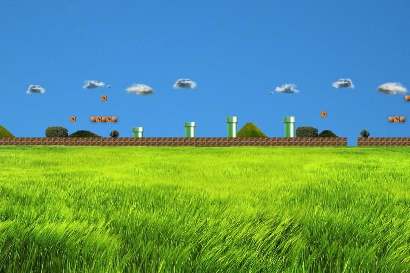 Realistic Super Mario Bros 1 first stage Wallpaper by trollkarl3.