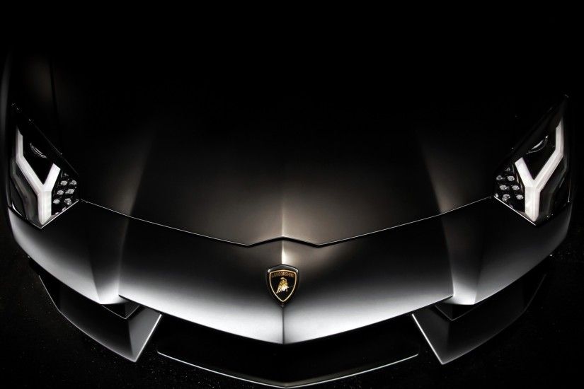 Lamborghini Black Front Face Aventador Wallpaper Desktop