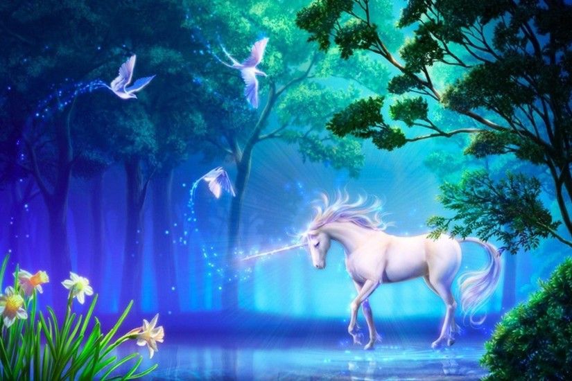 Unicorn desktop wallpaper - Fantasy art - pure Mythology high quality