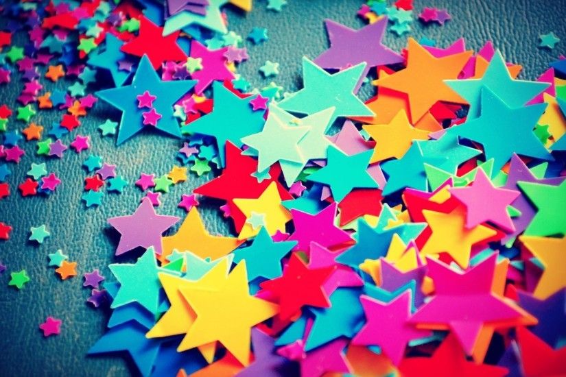Paper colorful stars HD wallpaper