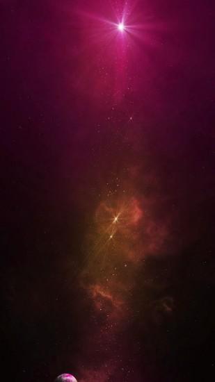 Orange Galaxy Dust Purple Star Android Wallpaper ...
