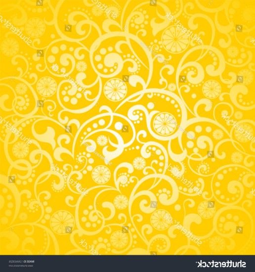 Yellow Background Lemon Vector Illustration