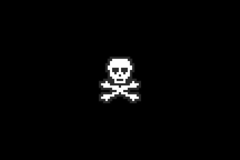 General 1920x1080 pixel art pixels skull skull and bones pirates