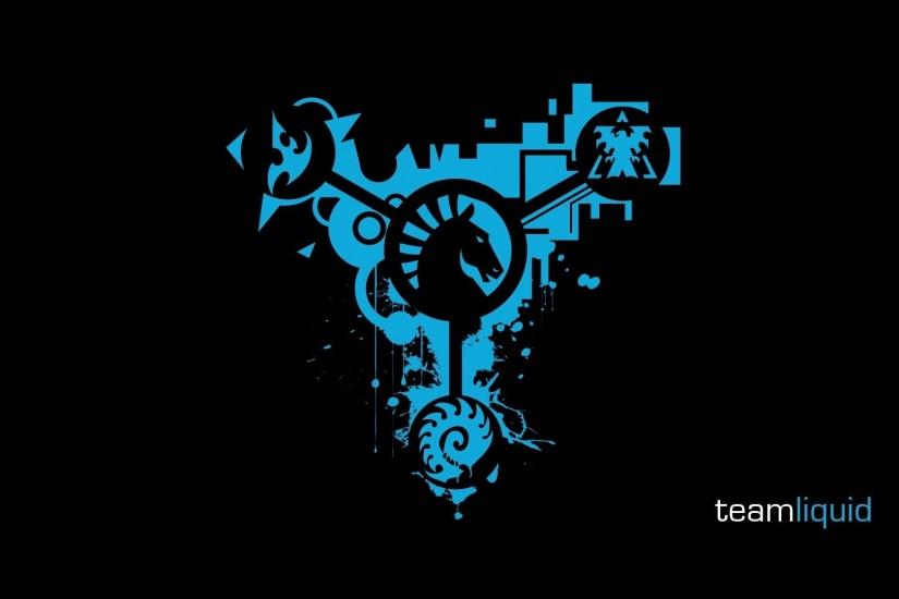 logos Team Liquid StarCraft II black background wallpaper