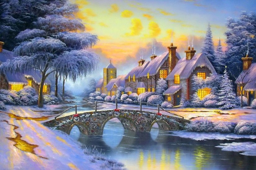 Christmas Cottage Wallpapers - Wallpaper Cave