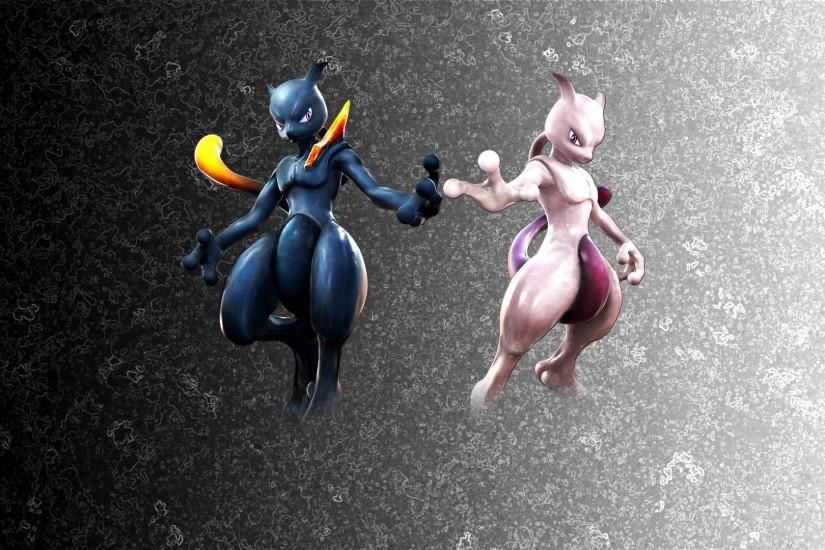 Shadow Mewtwo + Mewtwo Wallpaper by Glench