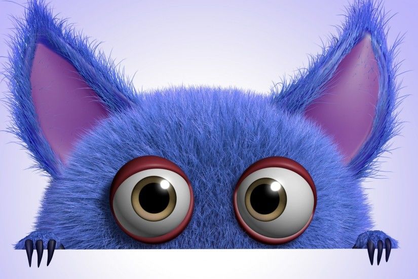 Wallpaper Cute Monster Funny Face Fluffy Images For Desktop