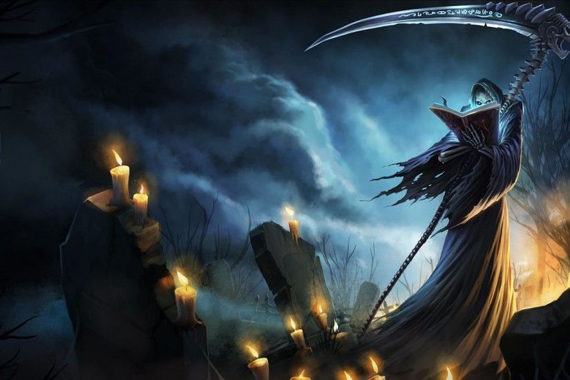 Artwork Candles Fantasy Graveyards Grim Reapers Scythe ...
