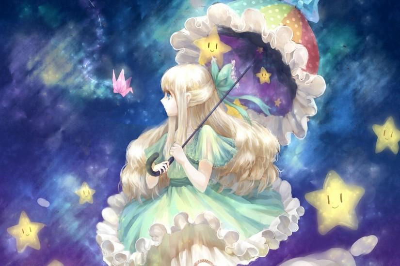 Girl Art Umbrella Best Anime Wallpaper Phone