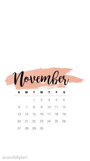 Cute pink watercolor November calendar 2016 wallpaper you can download for  free on the blog!