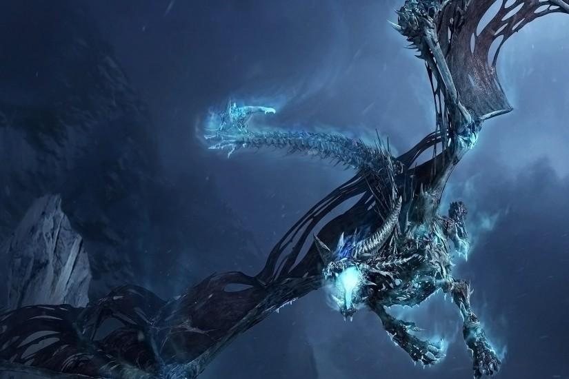 Preview wallpaper world of warcraft, dragon, cold, fly, tail, wings  1920x1080
