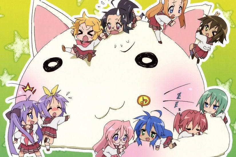 Zero-Kyu Wallpaper: Lucky Star and Cat