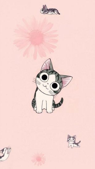 Cute Cartoon Cat Wallpaper Wallpapersafari