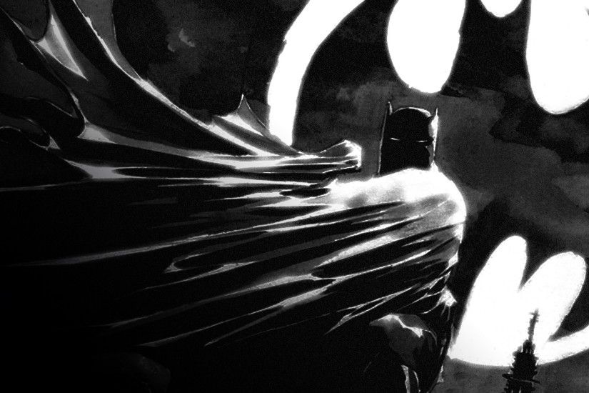 Batman, Black and White, Super Hero wallpaper thumb