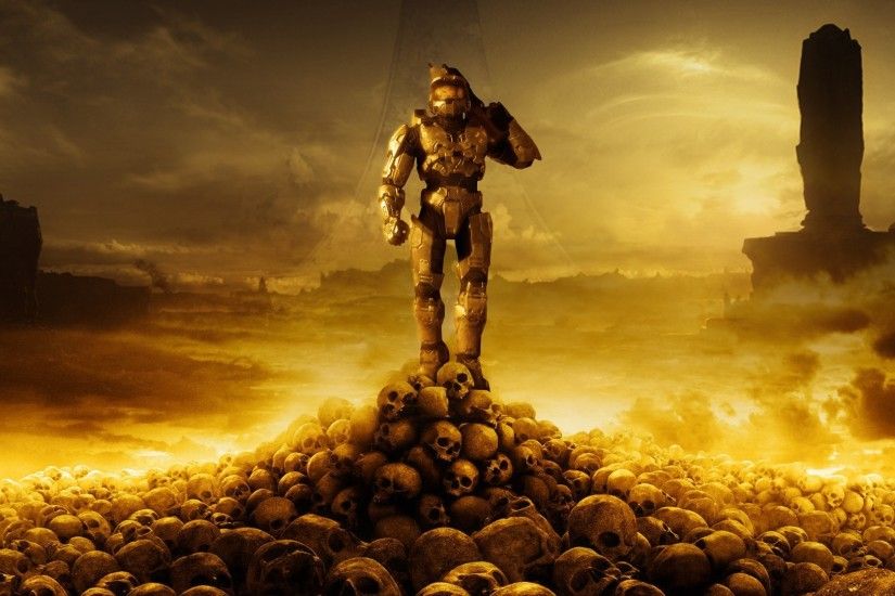 Halo, Master Chief, Halo 3, Skull, Video Games, Artwork Wallpapers HD /  Desktop and Mobile Backgrounds
