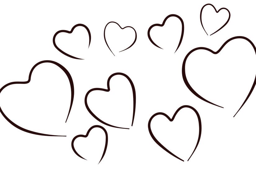 Heart black and white row of hearts clipart black and white