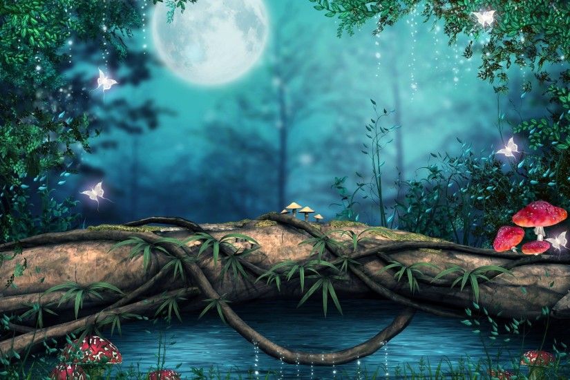 3d full moon night nature high definition wallpapers