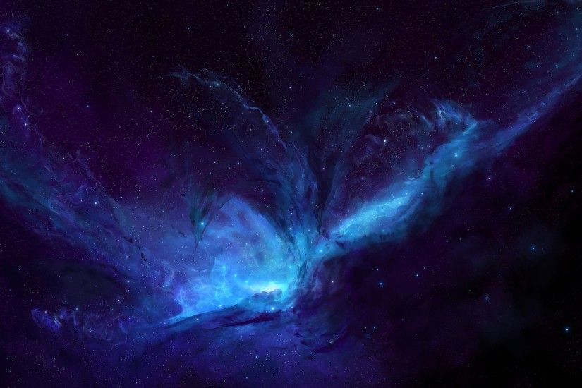 Nebula, Dark space, Blue Space, Deep, HD