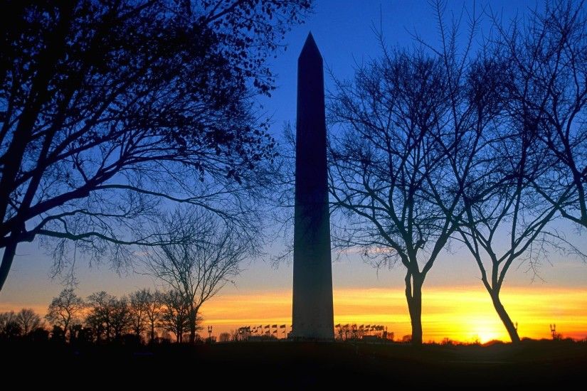 Blue Sky Sunset Washington Monument Washington DC HD Wallpaper .