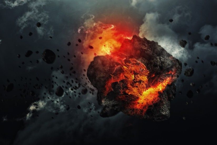 Explosion in dark sky HD Wallpaper #10944