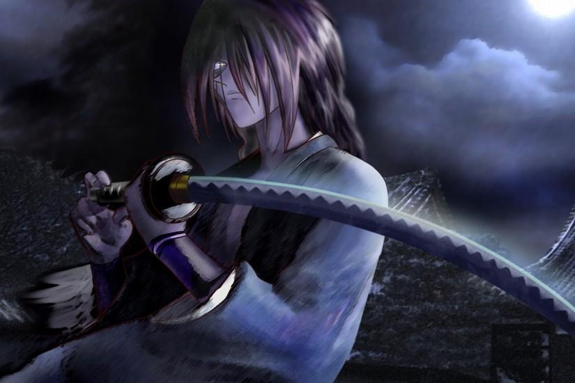 Rurouni Kenshin, Katana, Night, Himura Kenshin Wallpaper HD