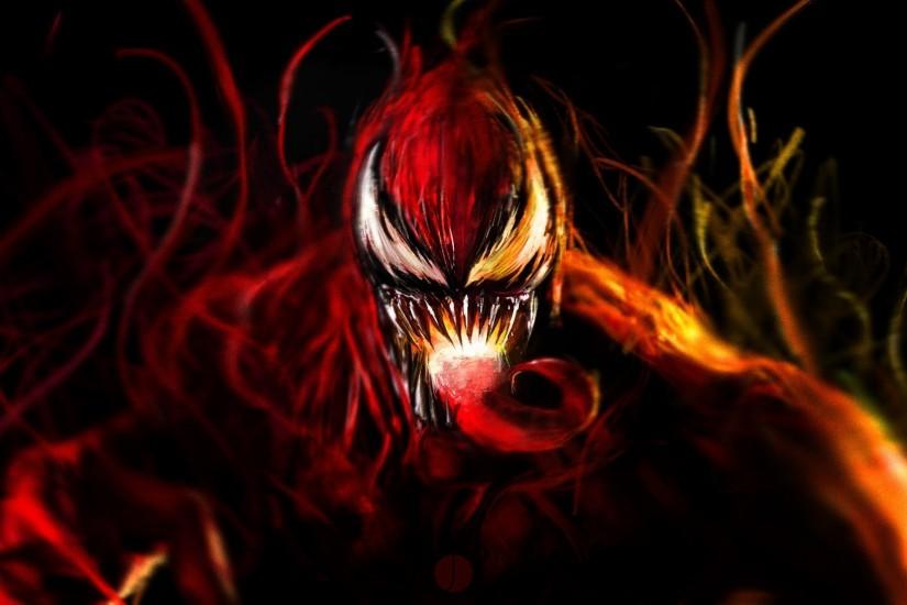Venom Symbiote Carnage Marvel Comics Supervillain Ripper FullHD Wallpaper