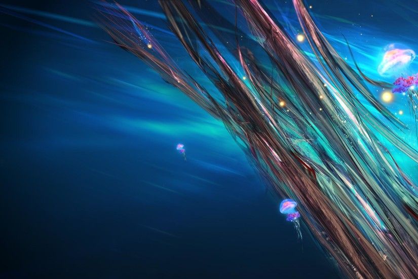 HD Jellyfish Underwater Ocean Sea Bokeh Jelly Free Desktop Background  Wallpaper