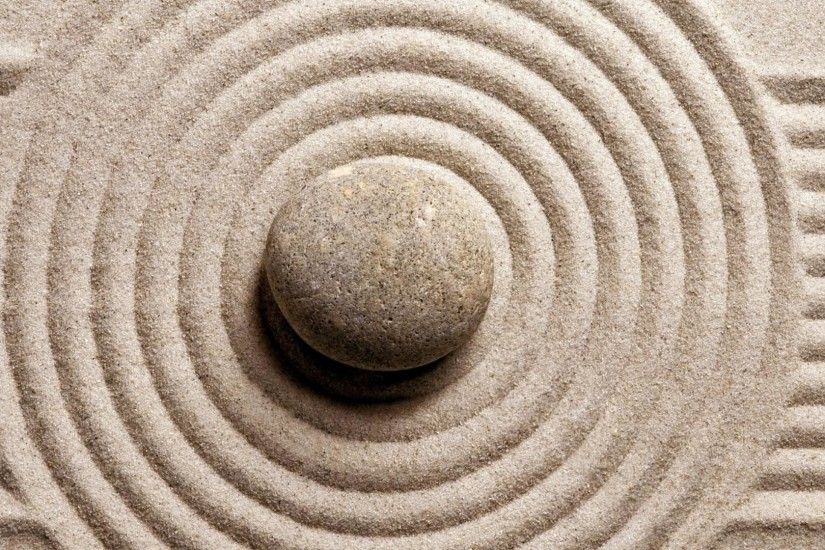 Zen stone in the sand â¯ wallpaper