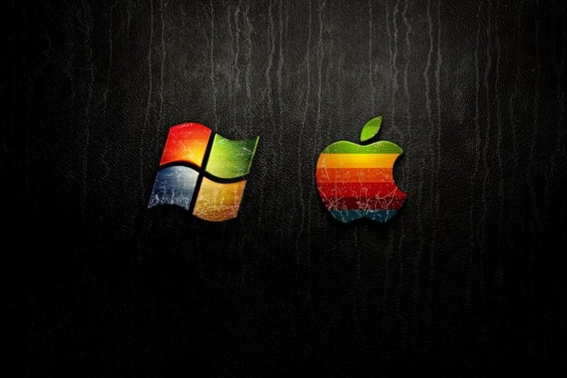 Windows vs Apple wallpaper