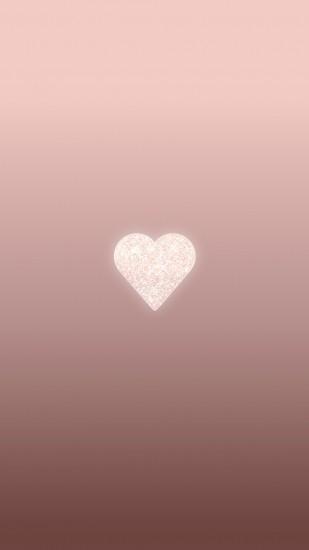 Rose Gold Heart, phone wallpaper, background, lock screen