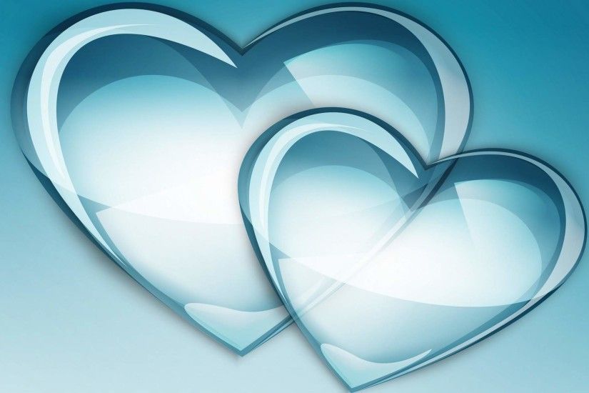 Art Blue Hearts HD Wallpaper
