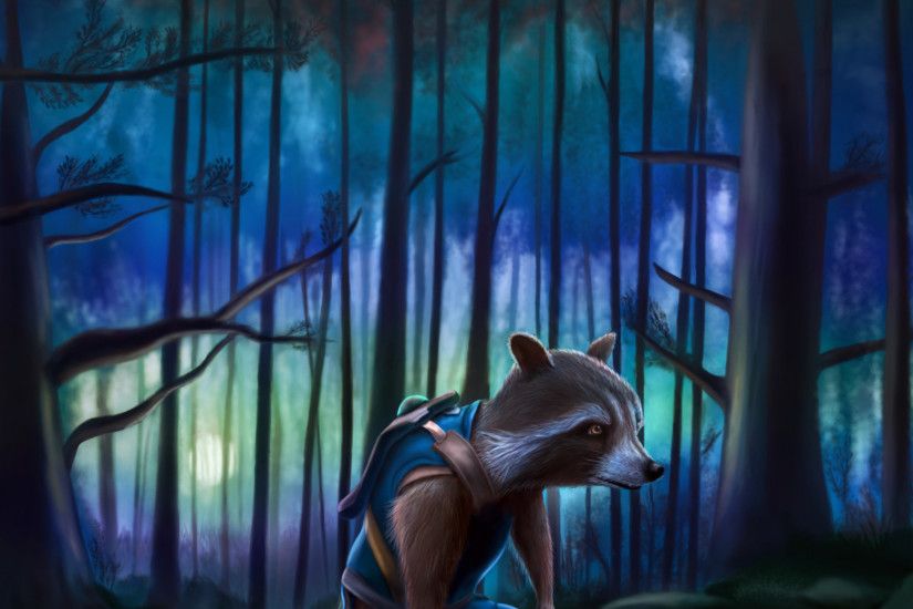 2560x1080 wallpaper Rocket Raccoon, Guardians of the Galaxy, artwork