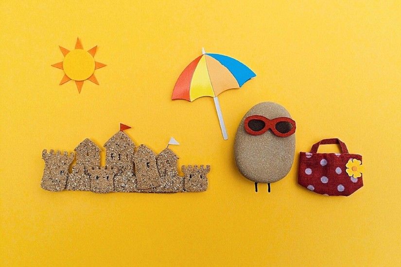 art, beach, craft, rock, scene, summer, summer beach wallpaper and  background