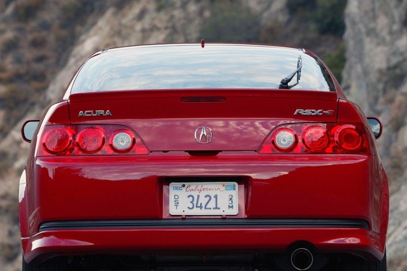 1920x1080 Wallpaper acura, rsx, red, rear view, style, cars, nature