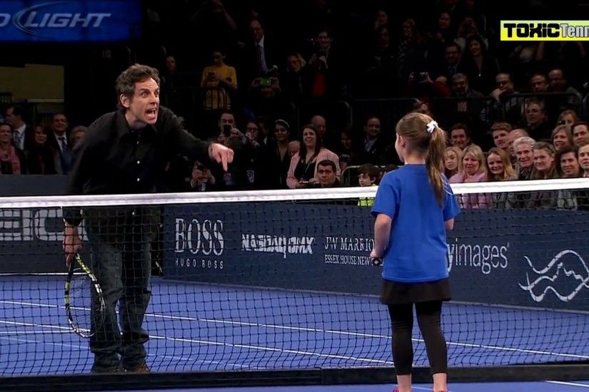 Ben Stiller vs a Little Girl in Tennis w Rafael Nadal & Juan Martin Del  Potro 2013