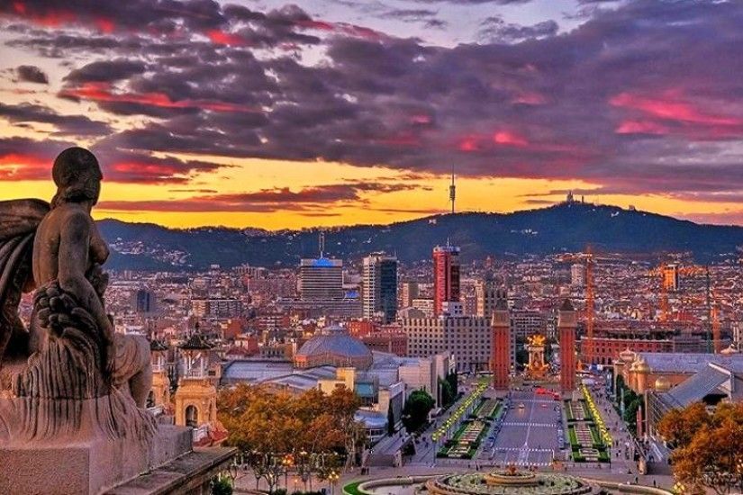 Barcelona Night Skyline Wallpaper | Wallpapers | Pinterest | Barcelona city,  Spain and City