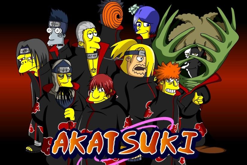 Simpsons as Naruto Akatsuki Wallpaper