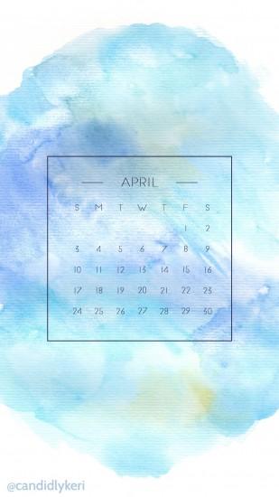 Blue Purple and Yellow watercolor background April 2016 wallpaper calendar  download for free background mobile,
