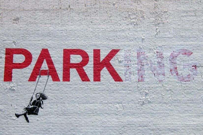 graffiti banksy park-ing stencil girl
