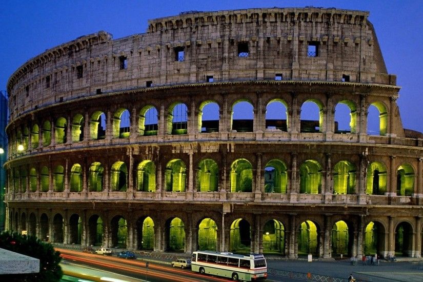 Preview wallpaper colosseum, rome, italy, landmark, architecture, evening  3840x2160