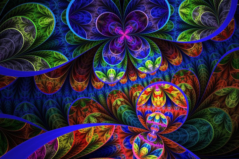 Floral fractal wallpaper 2560x1600 jpg