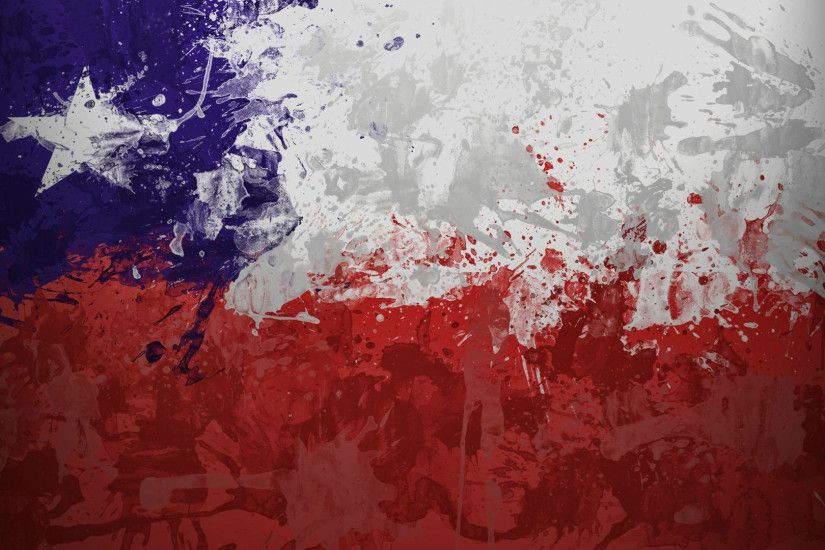 Chile flag with paint drops wallpaper