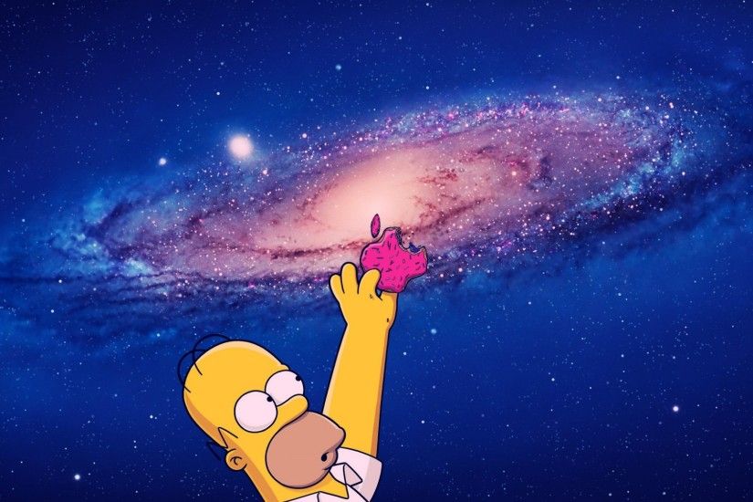 Homer Simpson taking the Apple wallpaper